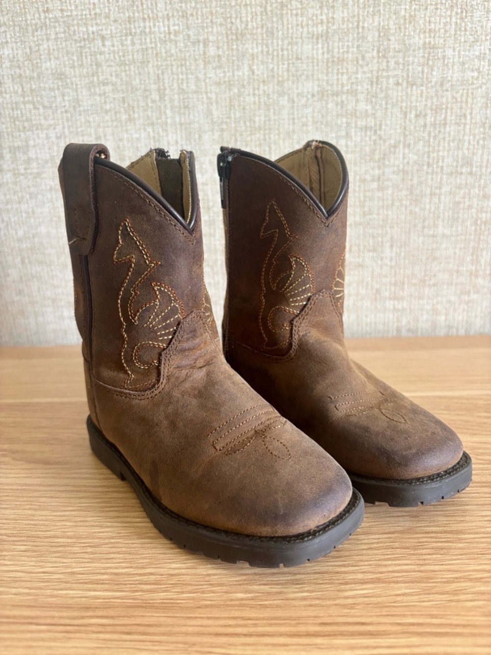 Masterson Boot Co. Kids Brown Western Cowboy Boots - Classic Pull-On Style